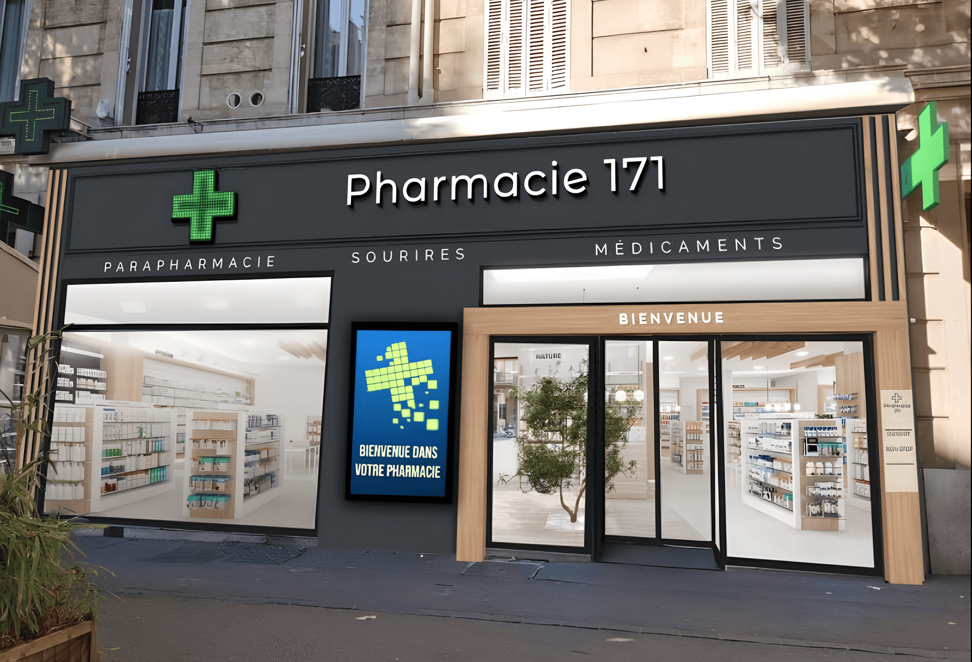 Façade de Lapharma 171 boulevard Chave à Marseille